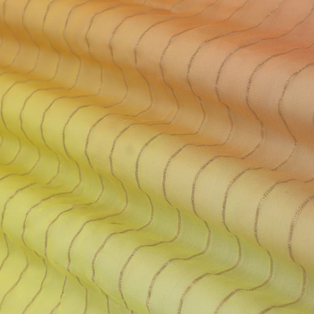 Multicolour Georgette Stripe Gota Jacquard Fabric