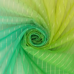 Lime Green & Mint Green Organza Lurex Fabric