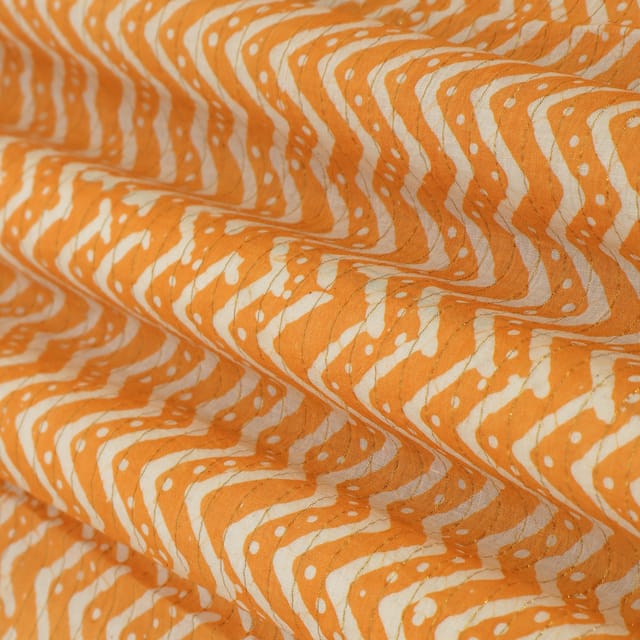 Light Orange Cotton Batik Print Fabric