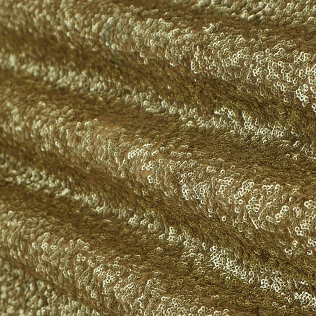 Golden Khichdi Sequins Embroidery Fabric
