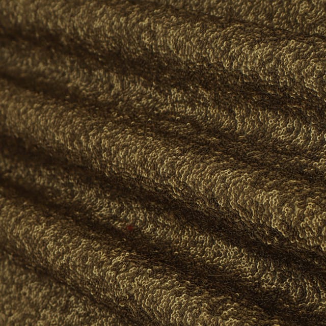 Dark Golden Khichdi Sequins Embroidery Fabric