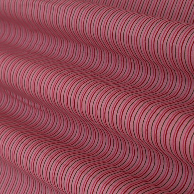 China Pink Cotton Stripe Print Fabric