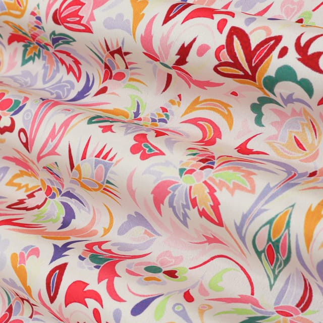Pastel Multicoloured abstract Print Crepe Fabric