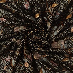 Charcoal Black Georgette Sequins Embroidery Fabric