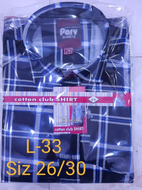 Rs 168/Piece - Parv Cotton Full Sleeves Big Checks Shirt for Boys Set Of 18