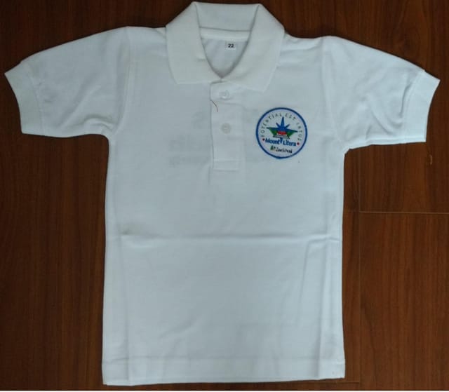 T Shirt - White Collar - Zee School