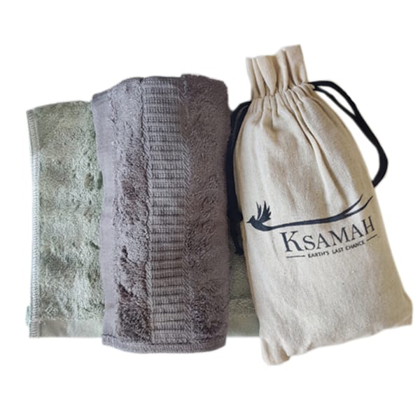 Bamboo Hand Towel Green Colour - Set of 2