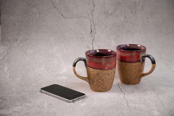 Earthen Cool Brown Coffee Mug  Set of 2 Mugs – 1 Set