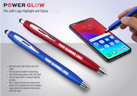 PowerGlow Pen With Logo Highlight And Stylus