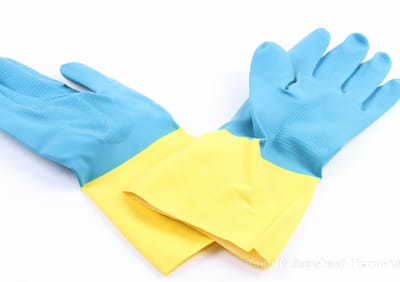 Glove Chemical Neoprene Latex Blue & Yellow Dromex