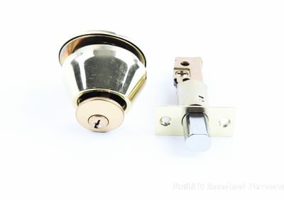 Lock Deadbolt Single Cylinder Polished Brass