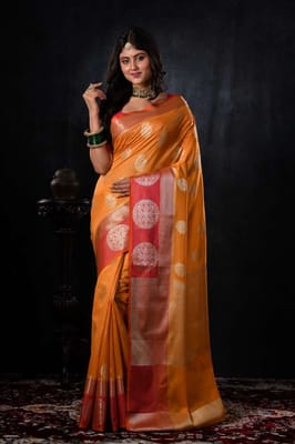 Banarasiya Women's Traditional Banarasi Silk Yellow Saree