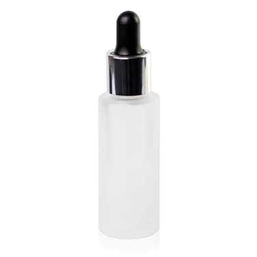 CIRCUS FROSTED GLASS BOTTLE 30ML DROPPER (BLACK ON SILVER)