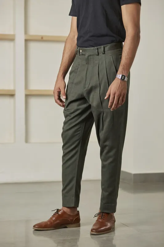 Military Green  Tapered Trouser