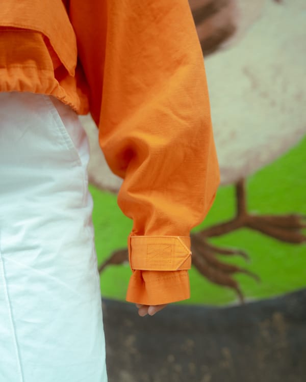 Orange oversized technical jacket
