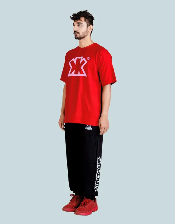 Boxy-Fit Monogram Tee (Red)