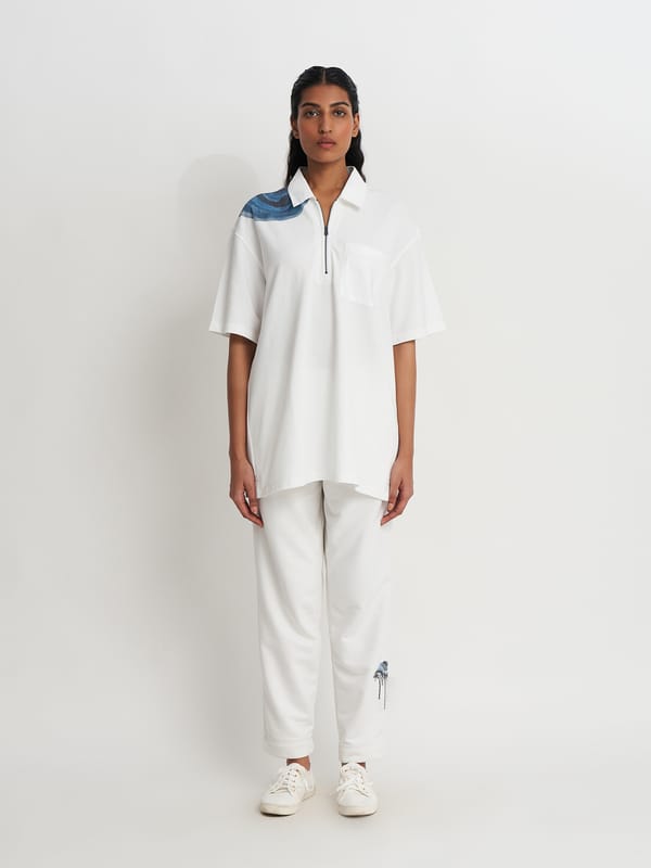 Water Memory Oversized Polo (White)