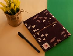 Handmade Diary | Design Cover | Black Colour | Bird Print