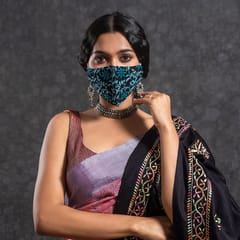 Mask / Full Jaal (Net) Embroidery / Cotton / Double Layered