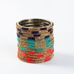 Hyderabad Lac Bangles / Purple, Blue & Red Colour HLB11014_1