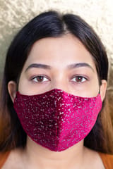 Maroon Printed Designer Face Masks