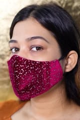 Maroon Printed Designer Face Masks