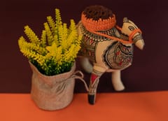 Madhubani Table Accent - Camel (Pack Of 2)