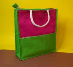 Pink & Green Designer Organic Shopping Bag