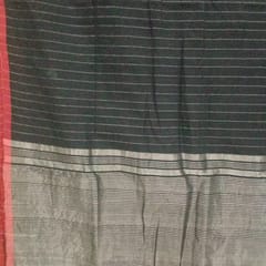 Hand Woven Cotton Black Saree-012