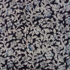 Black/Blue Kalamkari Fabric-004