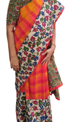 Cotton Saree with Blouse Piece | Kalamkari Design