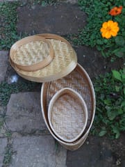 Bamboo Oval Boxes - Set of 2