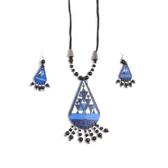 Eye Drop Hand Painted Necklace Set