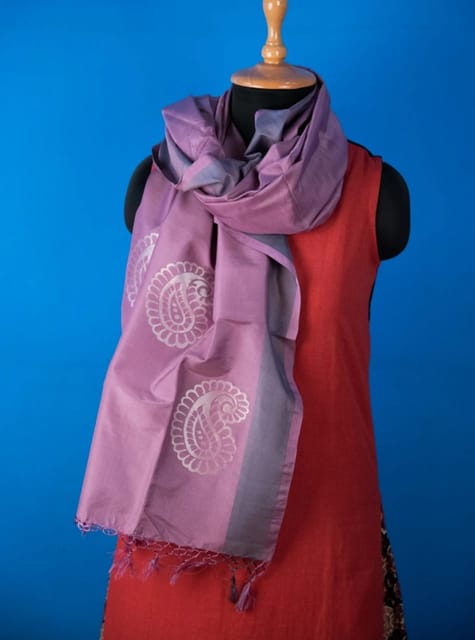 Light Purple Banarasi Silk Handloom Dupatta