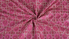 Silk Handloom Plain Weave With Reshmi Gold Zari Running Fabric