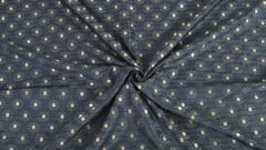 Handloom Satin Weave With Reshmi Gold Zari Running Fabric . Silk / Cotton-FAB-019