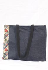 Jeans Bag With Kalamkari Patch with lining JL2