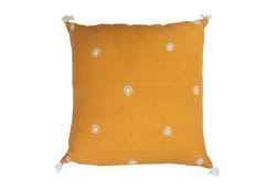Orange Chikankari Embroidered Linen Cushions Cover