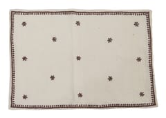 Rectangular Table Placemat  (Off White With Brown Embroidery Linen)