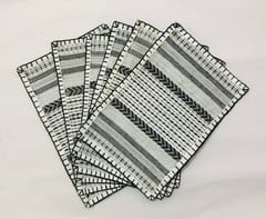 Table Placemat Pack of 6 (Black -Lining)