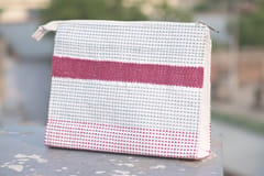 White Taat Wool Travel Pouch (Pink)