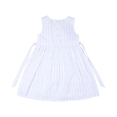 Girls White Dot Printed Dress