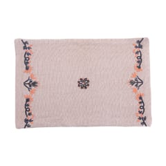 Set of 4 Rectangular Table Placemat  With Orange And Black Chikankari Embroidery