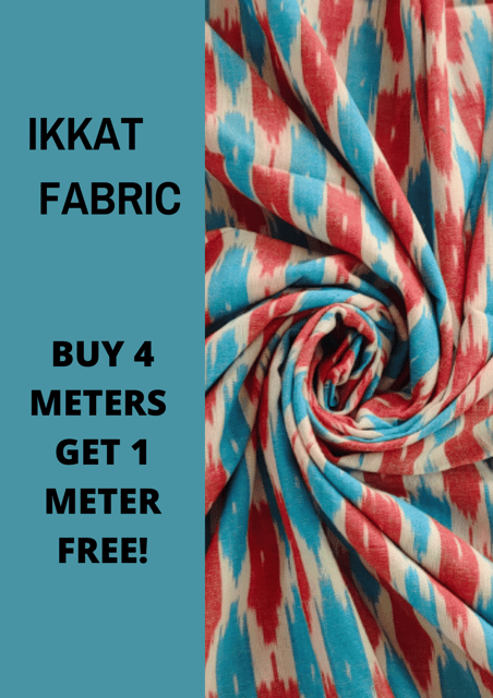 Multicolor Ikkat Fabric-12