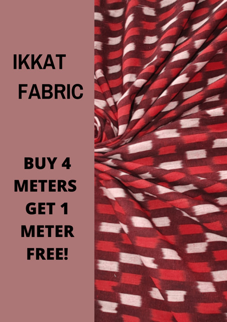 Maroon Ikkat Fabric-13