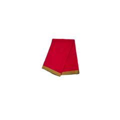 Red Fabric With Gold Zari Border