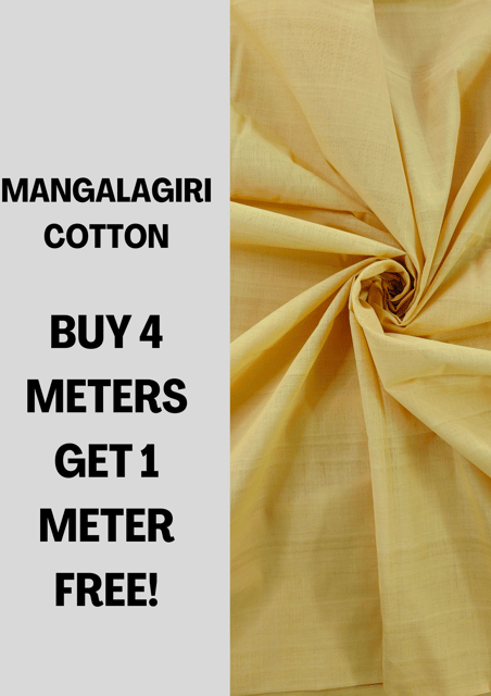 Yellow Mangalagiri Cotton Fabric