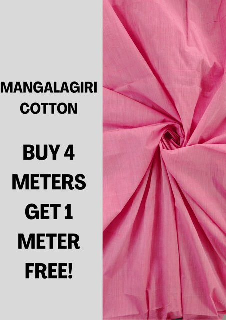 Pink Mangalagiri Cotton Fabric