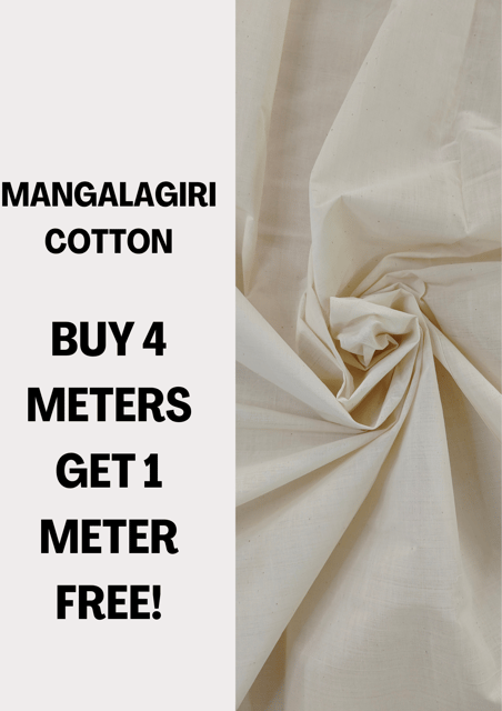 Off-White Mangalagiri Cotton Fabric