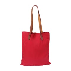 Red Cotton Linen | Warli Hand Painted Tote Bag